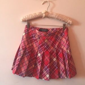 Pink plaid pleated skirt from American Apparel